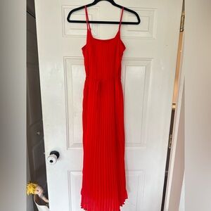 Banana Republic Red Maxi Sheath Dress Spaghetti Strap